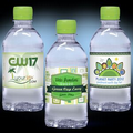12 oz. Custom Label Spring Water w/Lime Green Flat Cap - Clear Bottle